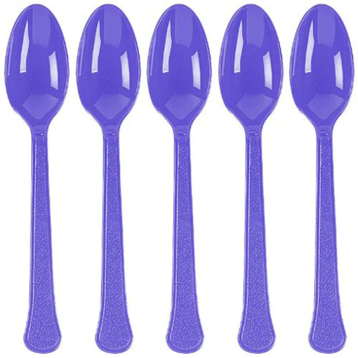 Picture of Dark Purple Plastic Spoons 20 Pcs