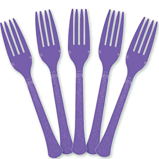 Picture of Dark Purple Plastic Forks 24 Pcs