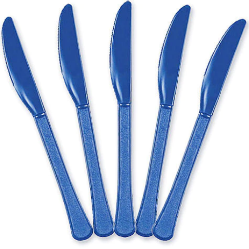 Picture of Bright Royal Blue Plastic Knives 24 Pcs