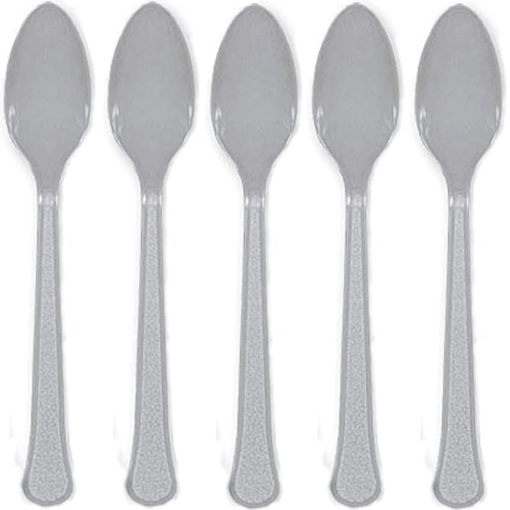 Picture of Silver Plastic Spoons 20 Pcs