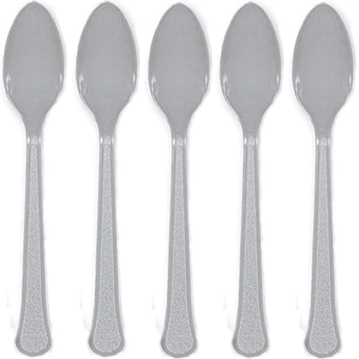 Picture of Silver Plastic Spoons 24 Pcs