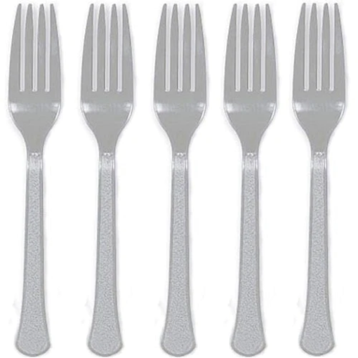 Picture of Silver Plastic Forks 24 Pcs