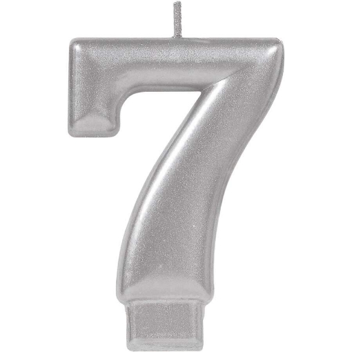 Picture of Silver Number 7 Birthday Candle
