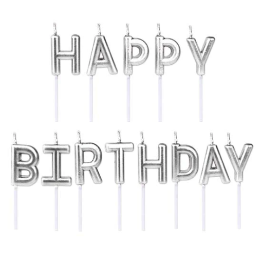 Picture of Happy Birthday Silver Letter Candle