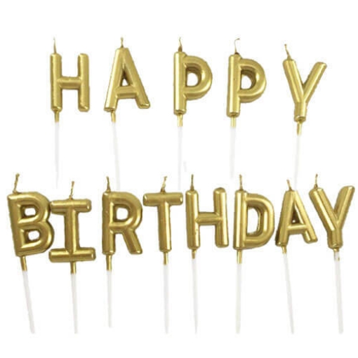 Picture of Happy Birthday Golden Letter Candle