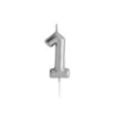 Picture of Silver Mini Number Candle For Birthday Cakes