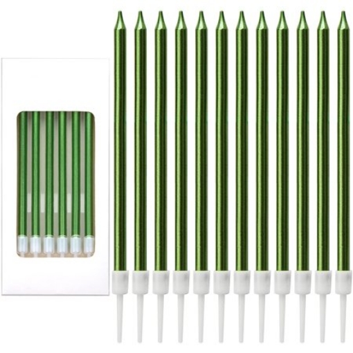 Picture of Festive Green Pencil Candle For Birthday Cakes