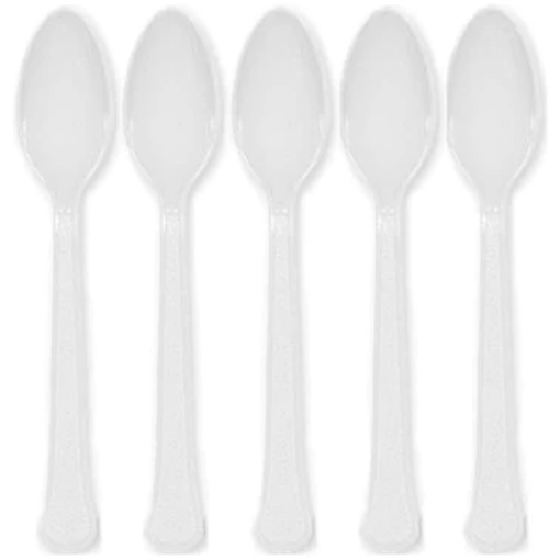 Picture of Frosty White Plastic Spoons 20 pcs
