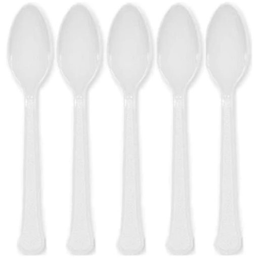 Picture of Frosty White Plastic Spoons 24 pcs