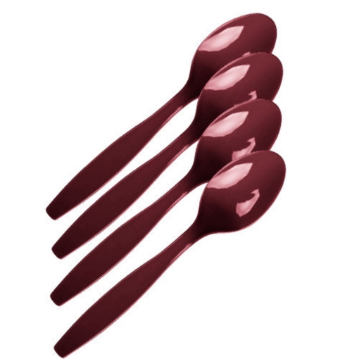 Picture of Maroon Red Plastic Spoons 24 pcs