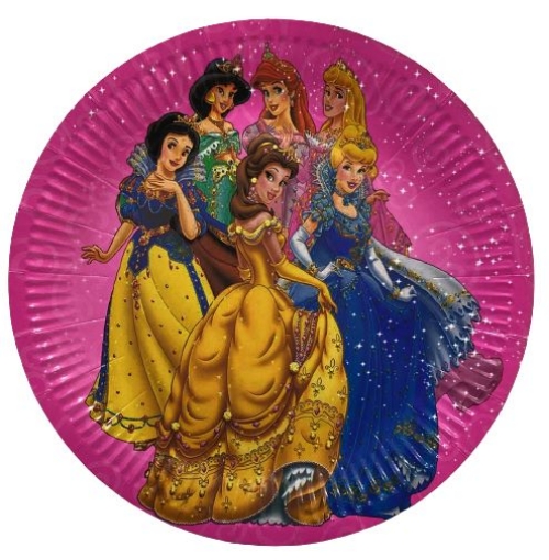 Picture of Princess Round Paper Plates 9in, 10pcs