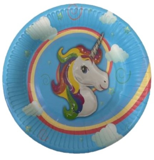 Picture of Unicorn Round Paper Plates 9in, 10pcs