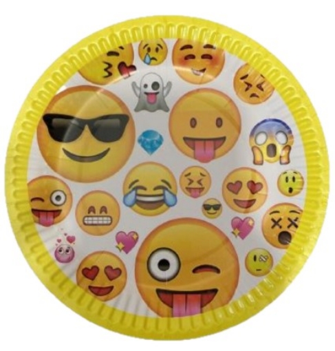 Picture of Emojis Round Paper Plates 9in, 10pcs