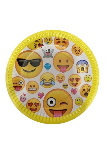 Picture of Emojis Round Paper Plates 7in, 10pcs