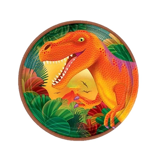 Picture of Dinosaur Round Paper Plates , 10pcs