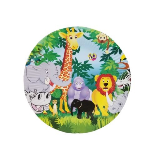 Picture of Jungle Animals Round Paper Plates 7in, 10pcs