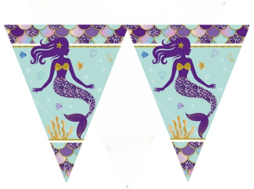 Picture of Shimmering Mermaid Flags 10 pcs