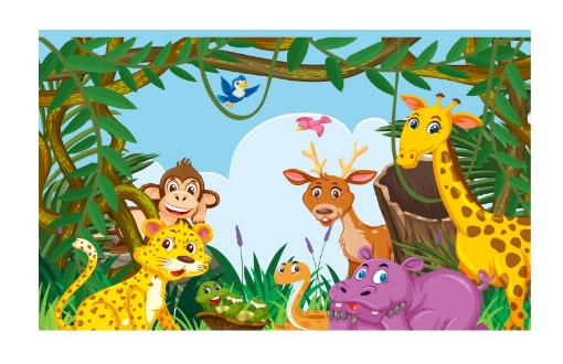 Picture of Jungle Animals Theme Backdrop