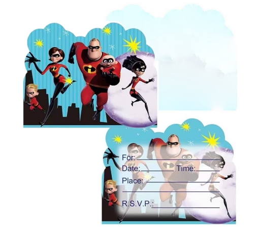 Picture of Incredibles Invitation Cards