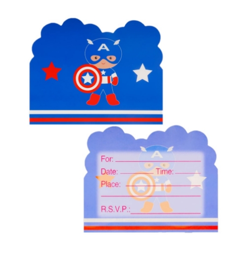 Picture of Captain America Invitation Cards