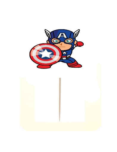 Picture of Captain America Cupcake Topper