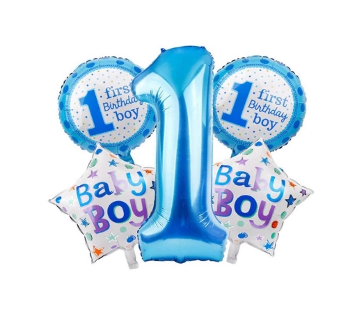 Picture of First Birthday Boy Balloon Bouquet 5pcs