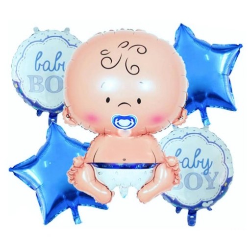 Picture of Baby Boy Balloon Bouquet 5pcs