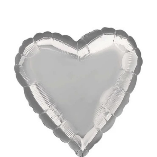 Picture of Silver Heart Shape Foil Balloon 18 inch