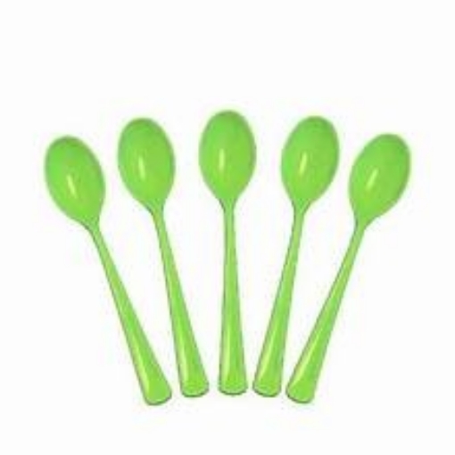 Picture of Green Plastic Spoons, 20 Pcs