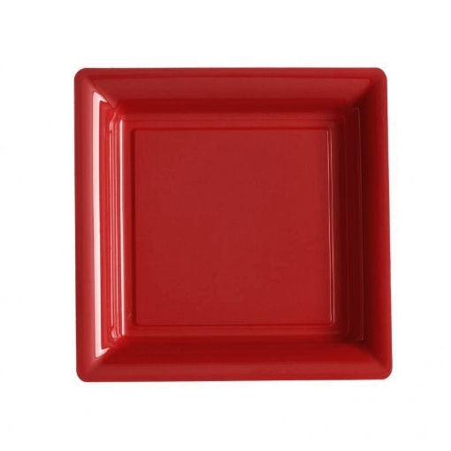 Picture of Square Red Plates 10 Pcs.