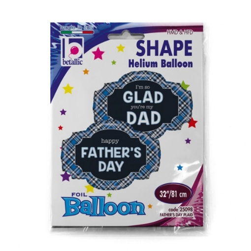 Picture of Father's Day Plaid Foil Balloons – Set of Two