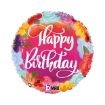 Picture of Happy Birthday Floral Foil Balloon