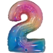Picture of Number 2 Foil Balloon – Rainbow Holographic 
