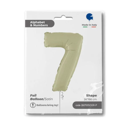 Picture of Number 7 Foil Balloon – Cream Satin Finish