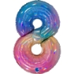 Picture of Number 8 Foil Balloon – Rainbow Holographic 