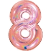 Picture of Number 8 Foil Balloon – Glitter Holographic Rose Gold 