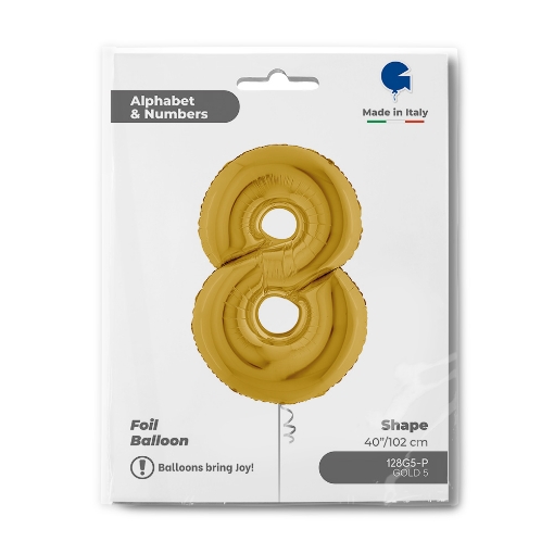 Picture of Number 8 Foil Balloon – Gold 