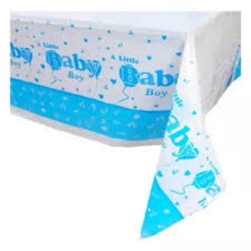 Picture of Blue Baby Boy Table Cover – Cute Baby Shower Party Essential