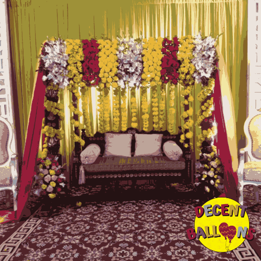 Picture of Classic Floral Wedding Stage Decor – Elegant & Vibrant Celebration Setup