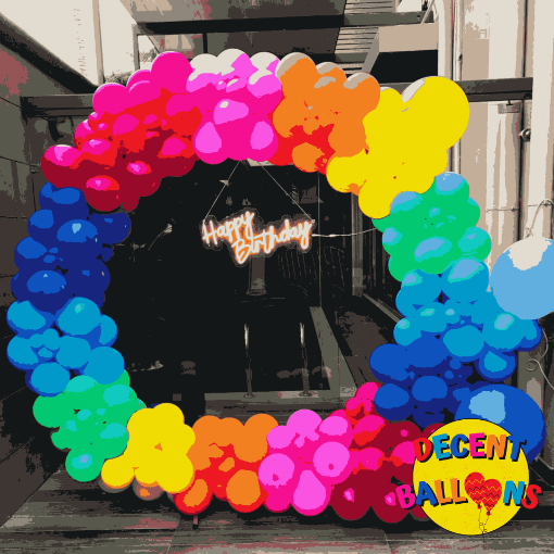 Picture of Rainbow Balloon Ring Decor – Vibrant & Joyful Celebration Setup