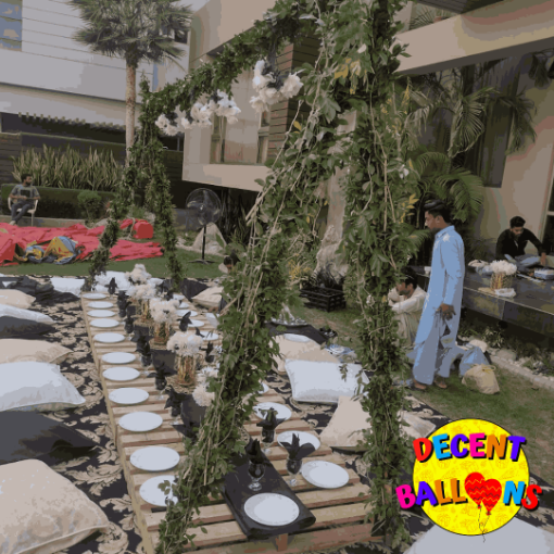 Picture of Farshi Bethak Birthday Party Setup – Elegant & Traditional Celebration Decor