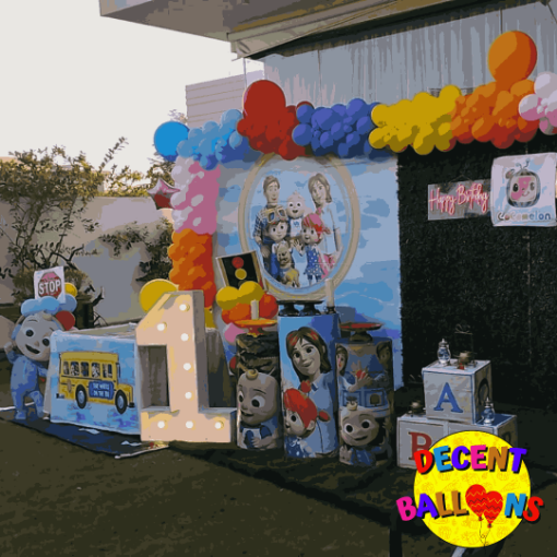 Picture of Cocomelon-Themed Birthday Party Setup – Fun & Colorful Celebration Decor