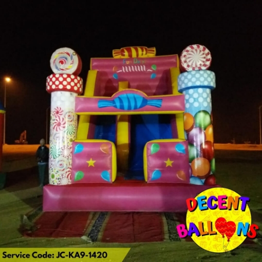 Picture of Fun Day Candy Slide Jumping Castle – Rent for Sweet-Themed Kids’ Parties