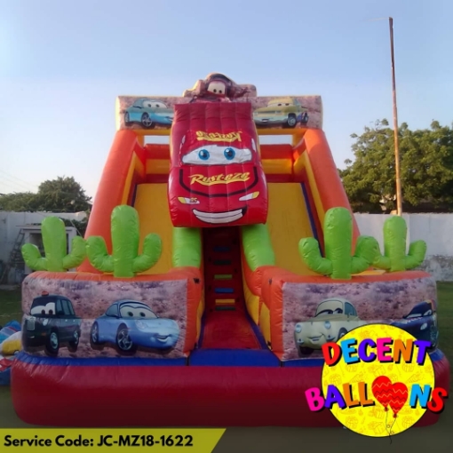 Picture of Cars Twin Slide Jumping Castle – Rent for Pixar-Themed Kids’ Parties in Karachi