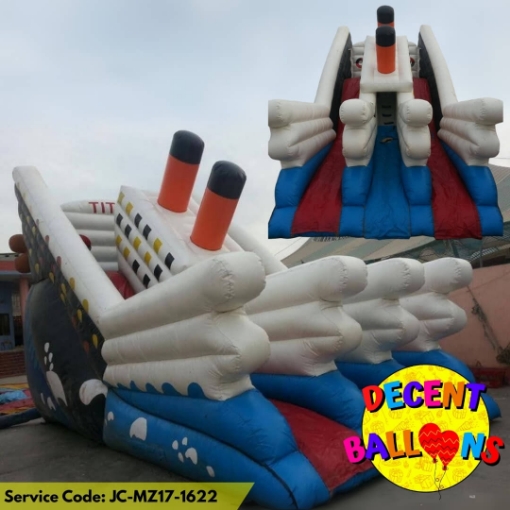 Picture of Twin Titanic Slide Jumping Castle – Rent for Epic Adventure-Themed Kids’ Parties in Karachi