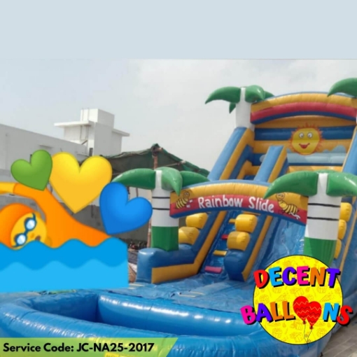 Picture of Rainbow Pool Slide Jumping Castle Combo